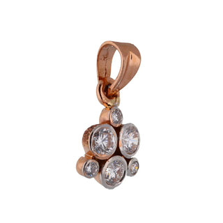 Certainly. Here are the alt text options for the two-tone pendant, now including "Réia Diamonds".  Option 1 (Concise): The two-tone floral diamond cluster pendant from Réia Diamonds, crafted in rose gold and white gold.