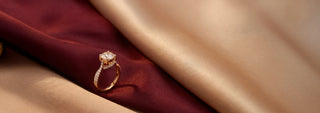 Cathedral lab grown diamond engagement ring