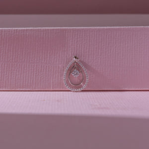 Glamorous Diamond Teardrop Charm Necklace