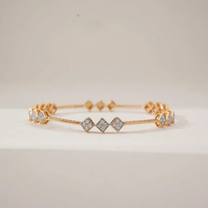 Geometric Rhombus Trio Diamond Bangle