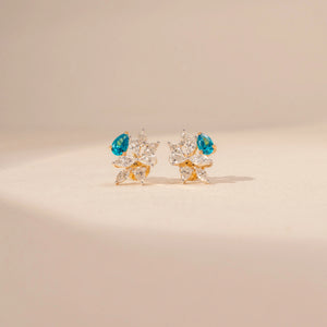 Azure Blossom Cluster Diamond Earring