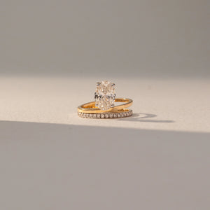 Oval Drop Pavé Diamond Ring