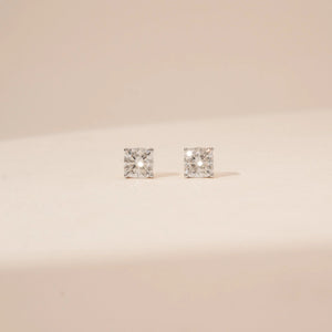 Bold Cushion Stud Diamond Earring