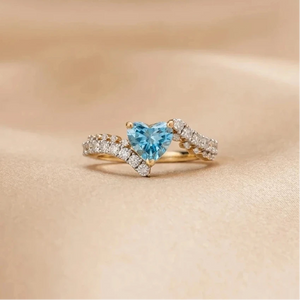 Luxury Blue Diamond Charm Ring