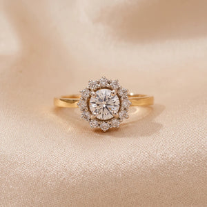 Sunburst Floral Gold Diamond Ring