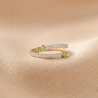 Curved Diamond Wrap diamond Ring