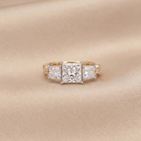 Princess Cluster Crown Diamond Ring