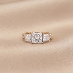 Princess Cluster Crown Diamond Ring