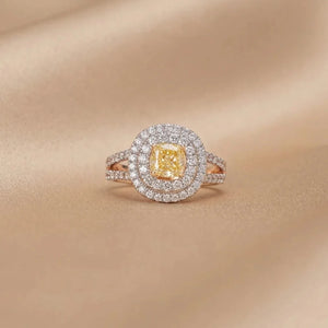 Golden Glow Cluster diamond Ring