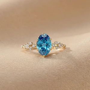 Sapphire Veil Solitaire Diamond Ring