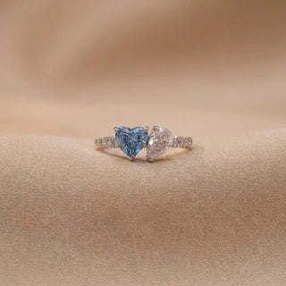 Radiant Blue Diamond Charm Ring