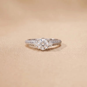 Classic Solitaire Pavé Diamond Ring