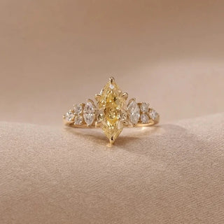 Golden Marquise Bloom Diamond Ring
