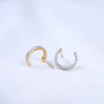 Open Circle Diamond Stud Earrings
