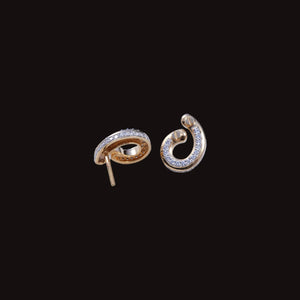 Golden Curve Diamond Stud Earrings