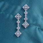 Royal Lattice Diamond Drop Earrings