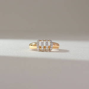 Layered Pavé Line Diamond Ring