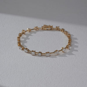 Elegant Square Link Diamond Bracelet