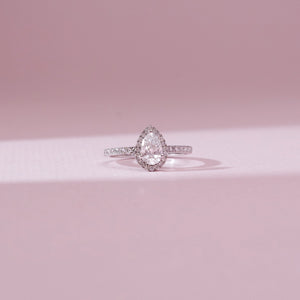 Pear Halo Radiant Diamond Ring