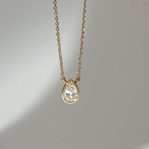 Graceful Pear Solitaire Diamond Necklace