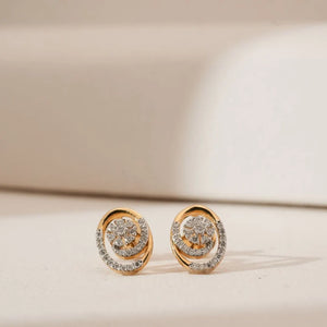 Swirling Floral Cluster Diamond Earrings