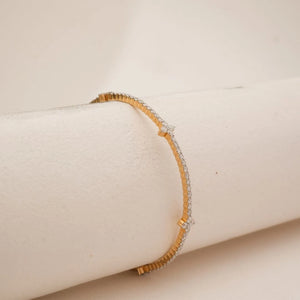 Floral Cluster Pavé Diamond Bangle