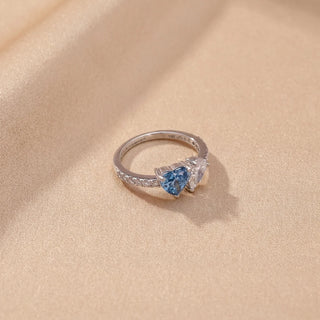 Radiant Blue Diamond Charm Ring