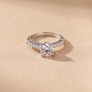 Round Crown Pavé Diamond Ring