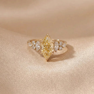 Golden Marquise Bloom Diamond Ring