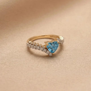 Luxury Blue Diamond Charm Ring