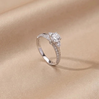 Classic Solitaire Pavé Diamond Ring