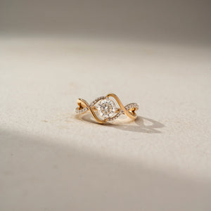 Elegant Twisted Diamond Wave Ring