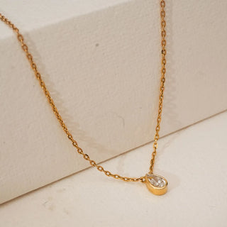 Eternal Teardrop Diamond Solitaire Necklace