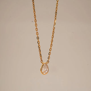 Eternal Teardrop Diamond Solitaire Necklace