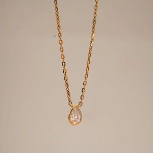 Eternal Teardrop Diamond Solitaire Necklace
