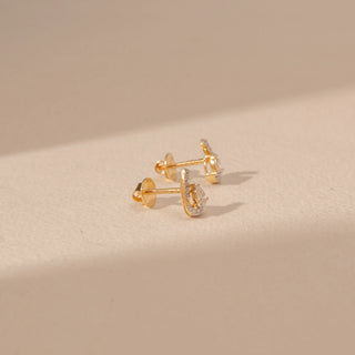Side view of Pear Diamond Drop Earrings in 14KT Yellow Gold, featuring pear-cut diamonds with pavé accents.