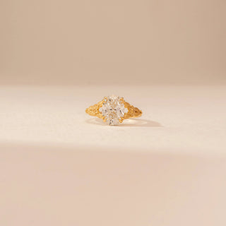 Front view of Radiant Oval Brilliant Diamond Ring in 14KT Yellow Gold, featuring an oval lab-grown diamond.