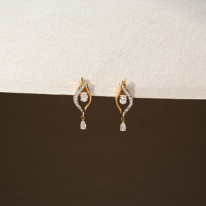Elegant Twisted Diamond Drop Earring