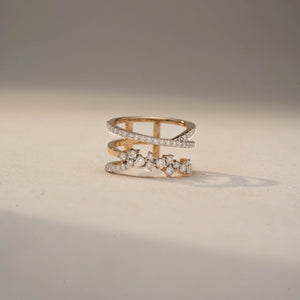Luxurious Diamond Wraparound Glow Ring