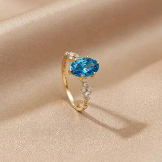 Sapphire Veil Solitaire Diamond Ring