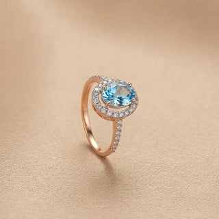 Ocean Glow Halo diamond Ring