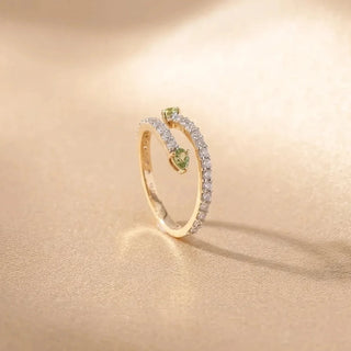 Curved Diamond Wrap diamond Ring