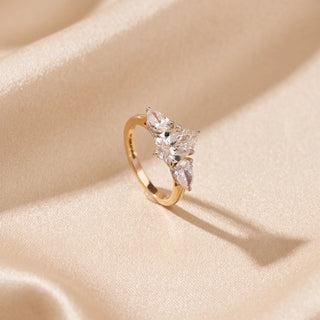 Pear Golden Trinity Diamond Ring