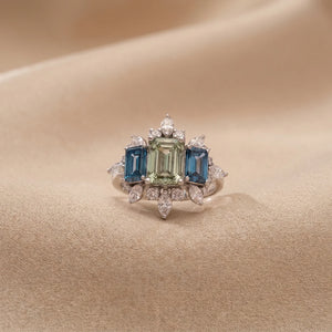 Vintage Crown Diamond Cocktail Ring