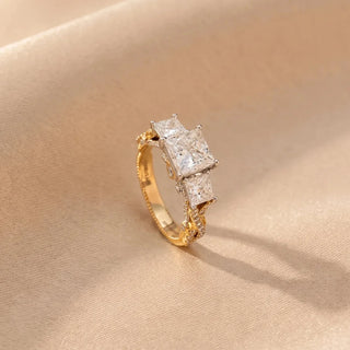 Princess Cluster Crown Diamond Ring