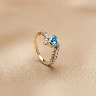 Luxury Blue Diamond Charm Ring