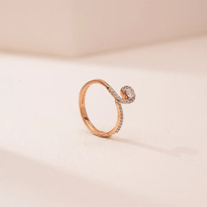 Graceful Swirl Diamond Solitaire Ring