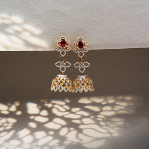 Traditional Ruby Charm Jhumka Earring