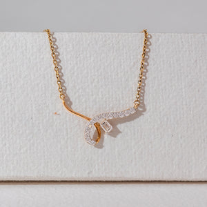 Elegant Twist Drop Diamond Necklace