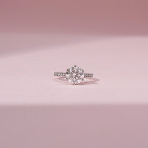 Sophisticated Solitaire Pave Diamond Ring